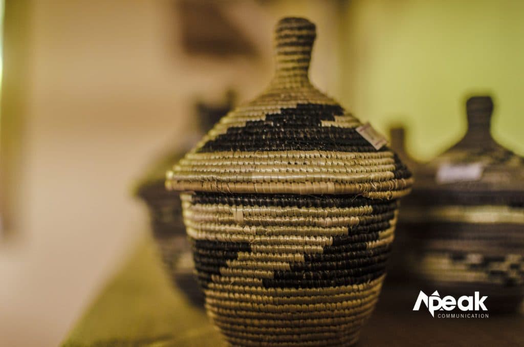 Decorative baskets crafted by the natives in Buhoma. Photo by Watsemba Miriam