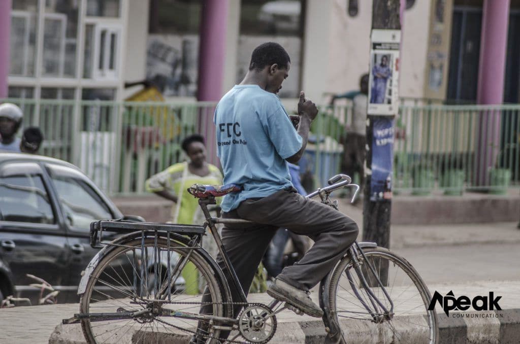 A bicycle with space for carrying goods. High way transportation. Photo credit : Watsemba Miriam