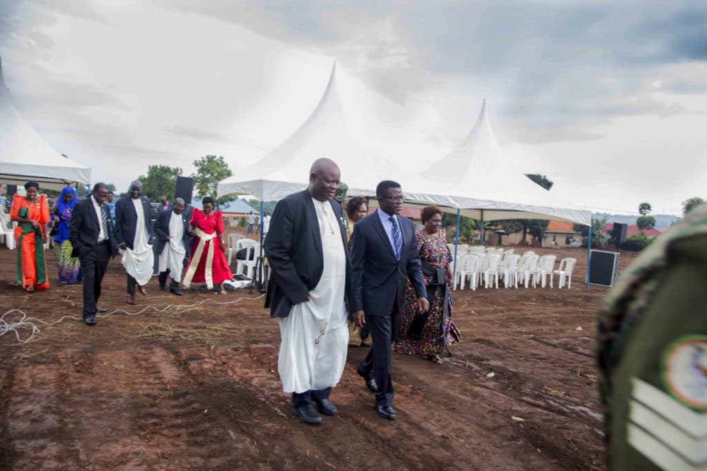 The Katikiiro welcomed to the grounds by Mr. Mamerito Mugerwa, the former President of Rotary Club Bweyogerere.